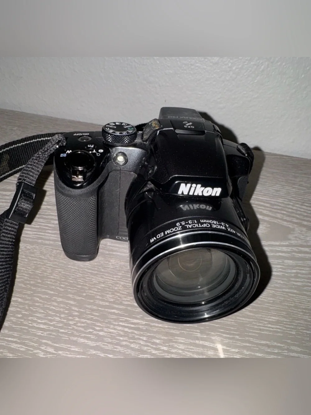 Nikon COOLPIX P510 16.1MP Digital Camera 42x Optical Zoom GPS Black Tested